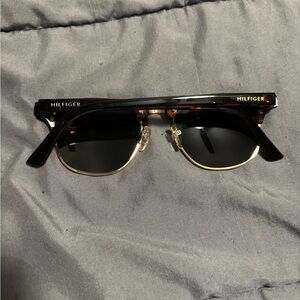 Tommy Hilfiger Black and Gold Men's Sunglasses